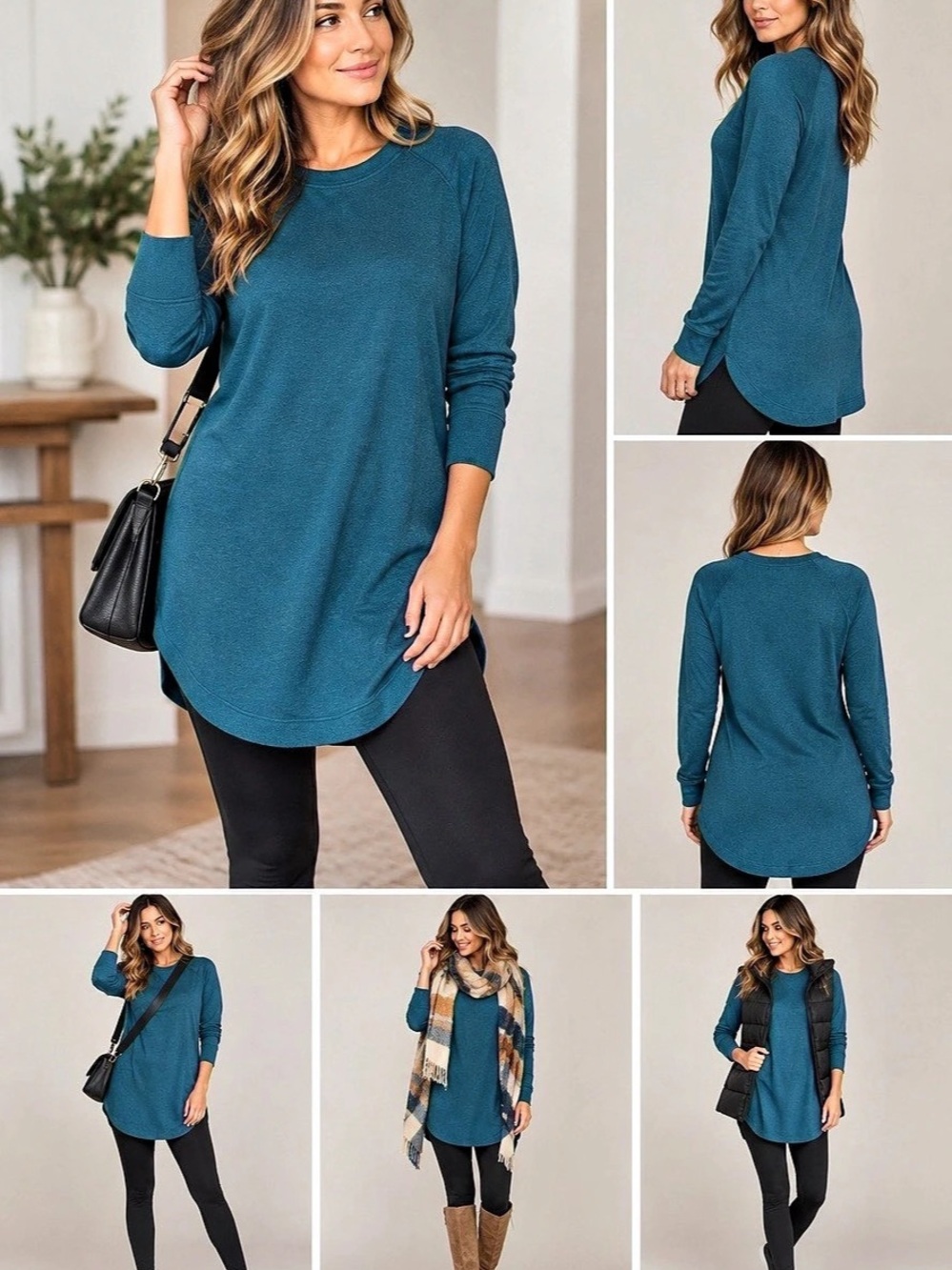 Athleta Long Sleeve Tunic in Blue Size Small